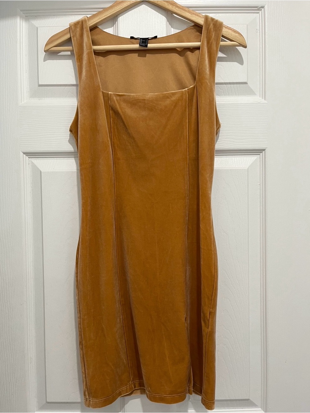 Forever 21 Velvet Mini Dress in Caramel